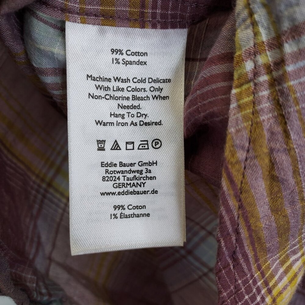 Eddie Bauer Classic Fit Button Up Shirt Women M Plaid Long Sleeve Gorpcore Cabin - Picture 10 of 15